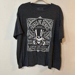 Bravado Guns N’ Roses Graphic Skull Grey Crewneck T-Shirt Men’s Size X-Large